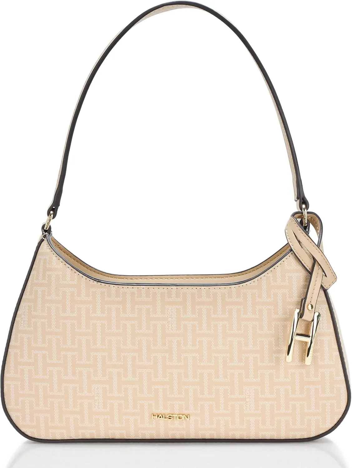 Halston Heidi Signature Logo Top Zip Shoulder