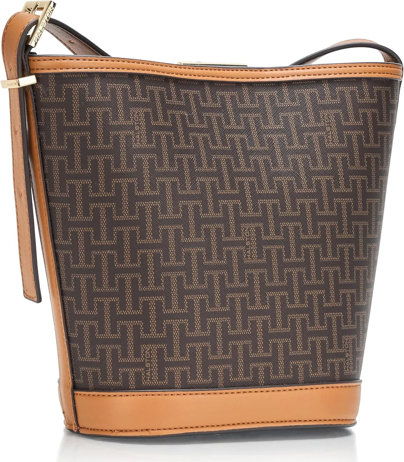 Halston Jagger Signature Logo Magnetic Snap Bucket