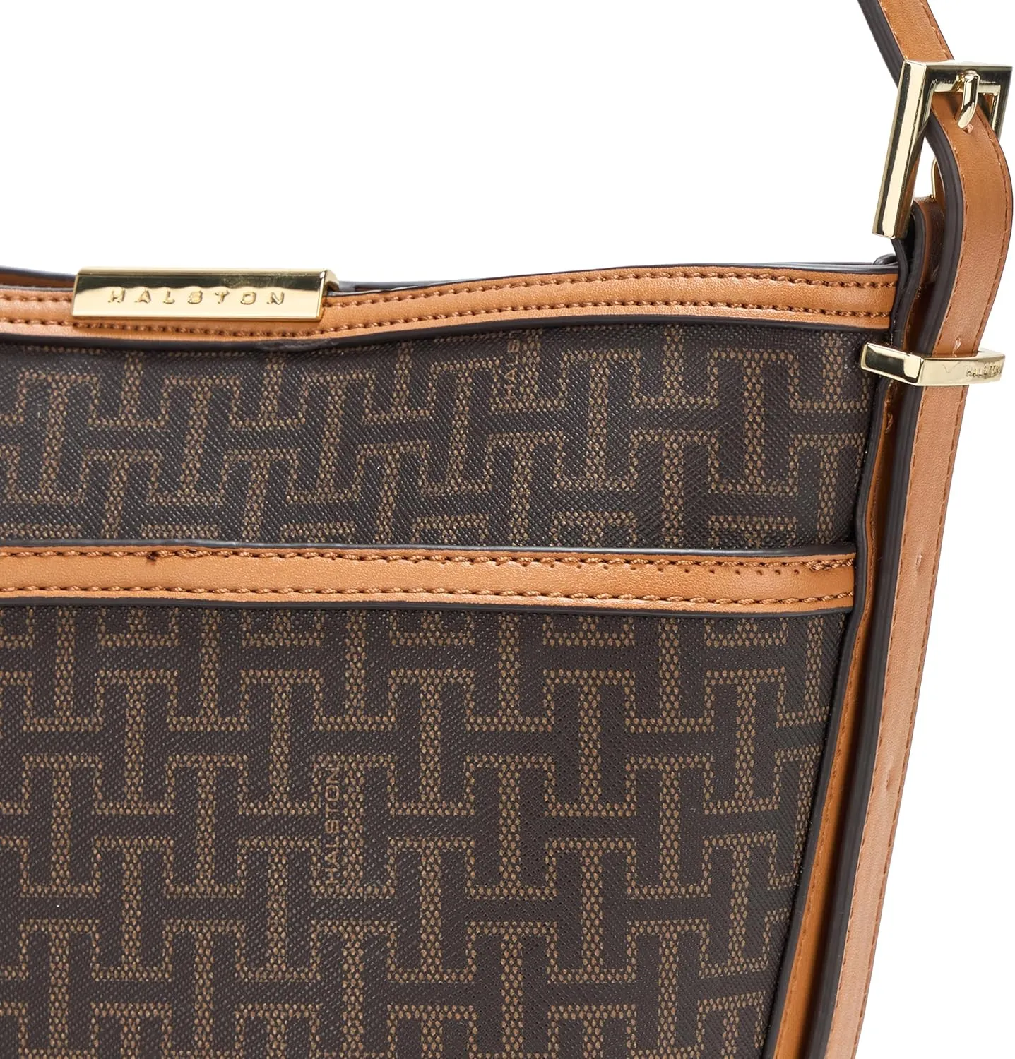 Halston Jagger Signature Logo Magnetic Snap Bucket