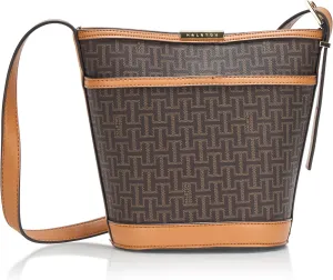 Halston Jagger Signature Logo Magnetic Snap Bucket