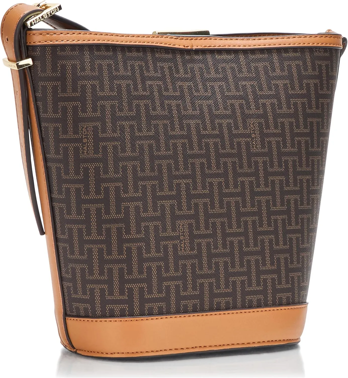 Halston Jagger Signature Logo Magnetic Snap Bucket