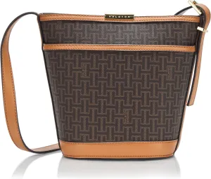 Halston Jagger Signature Logo Magnetic Snap Bucket