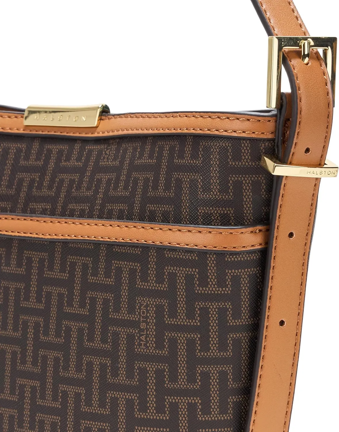 Halston Jagger Signature Logo Magnetic Snap Bucket