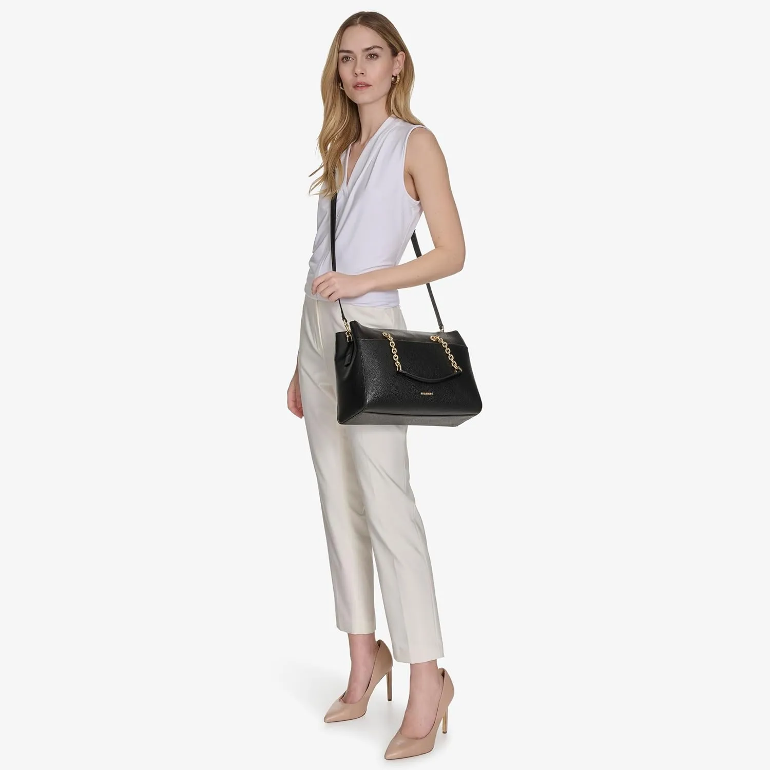 Halston Janis Rocky Road Top Zip Satchel