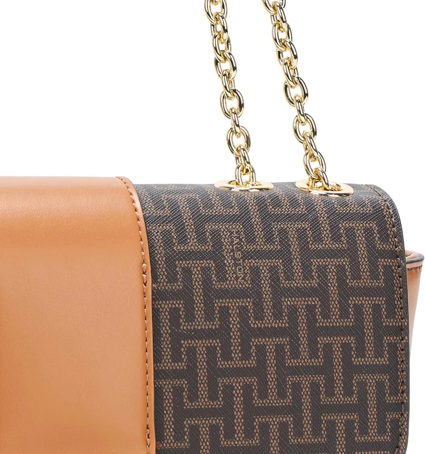 Halston Lizzy Signature Logo Magnetic Snap Shoulder