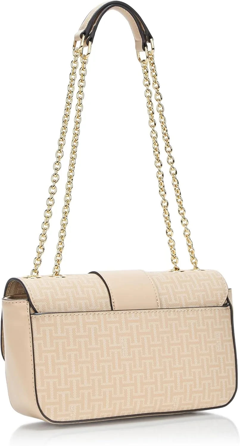 Halston Lizzy Signature Logo Magnetic Snap Shoulder