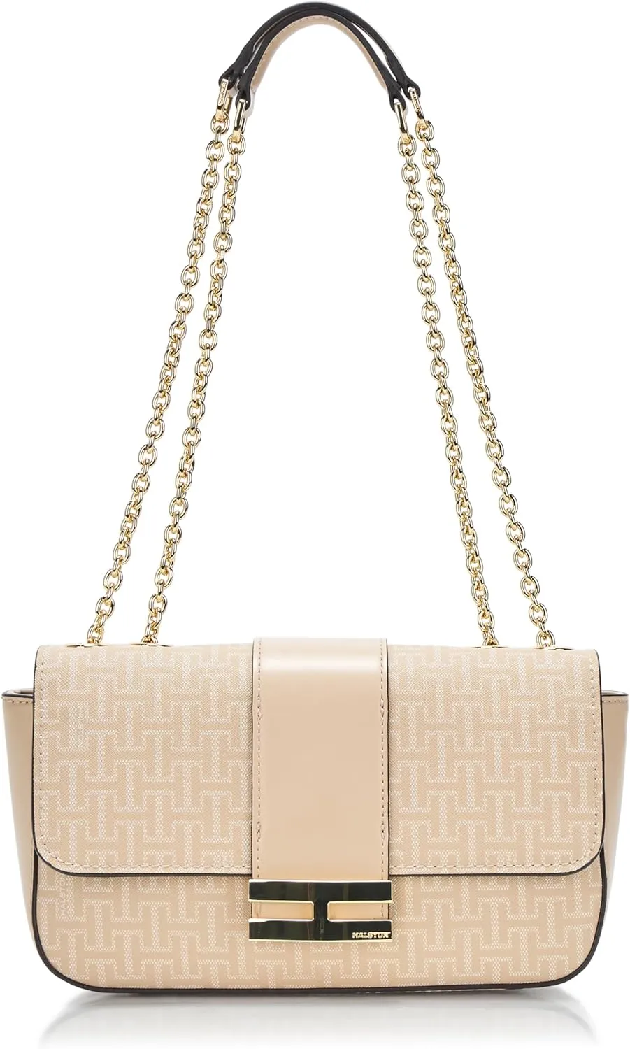 Halston Lizzy Signature Logo Magnetic Snap Shoulder