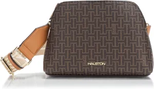 Halston Quincy Signature Logo Top Zip Crossbody
