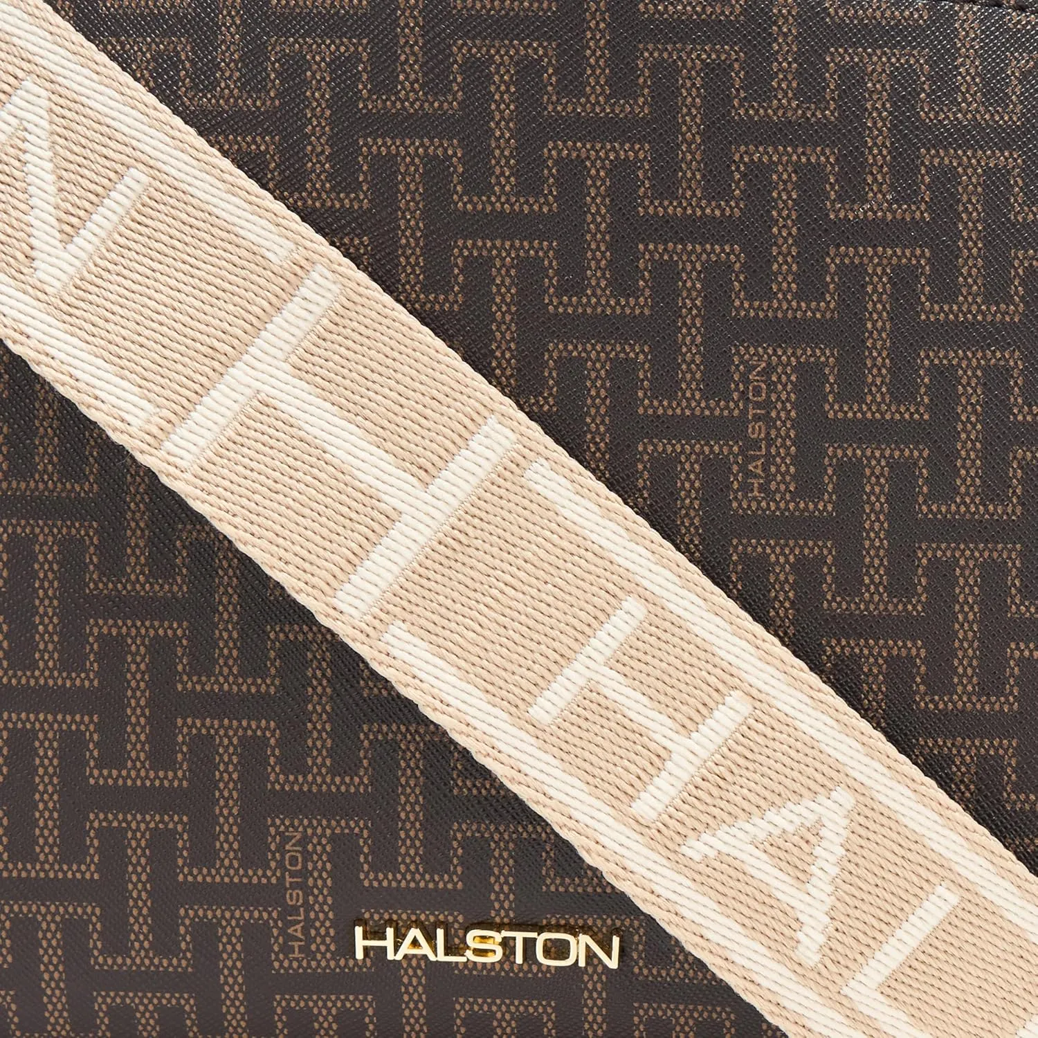 Halston Quincy Signature Logo Top Zip Crossbody