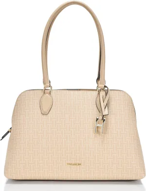 Halston Quincy Signature Logo Top Zip Tote