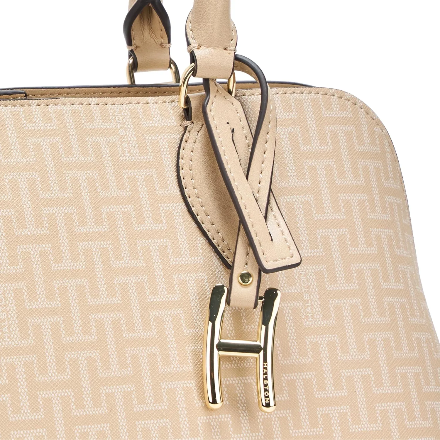 Halston Quincy Signature Logo Top Zip Tote