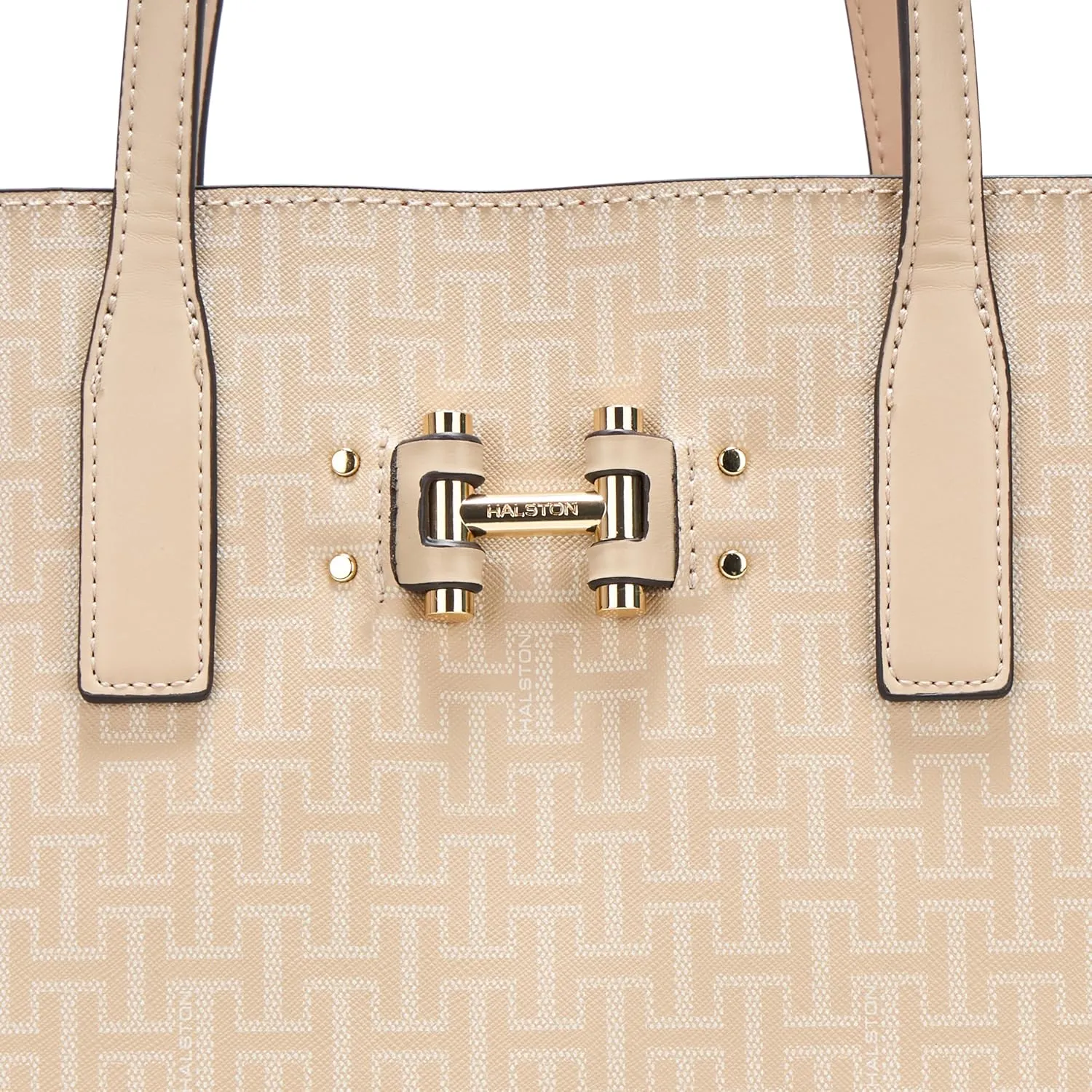 Halston Tara Signature Logo Open Top Tote