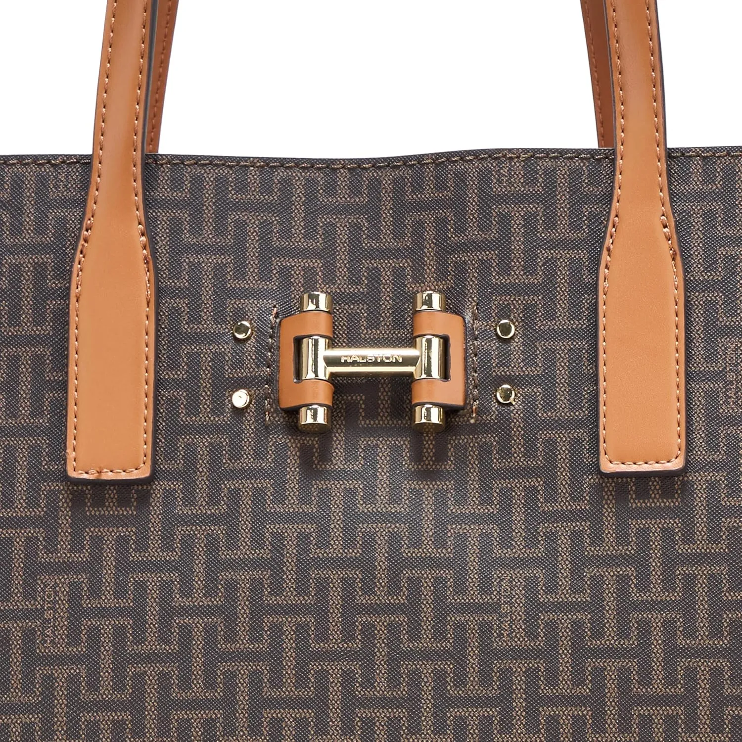 Halston Tara Signature Logo Open Top Tote