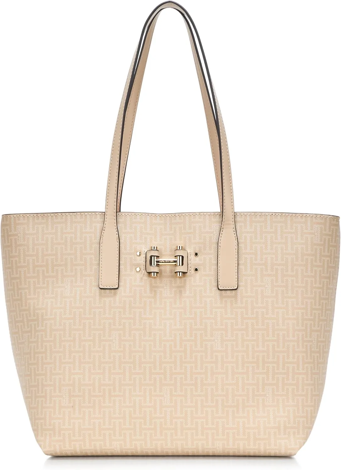 Halston Tara Signature Logo Open Top Tote
