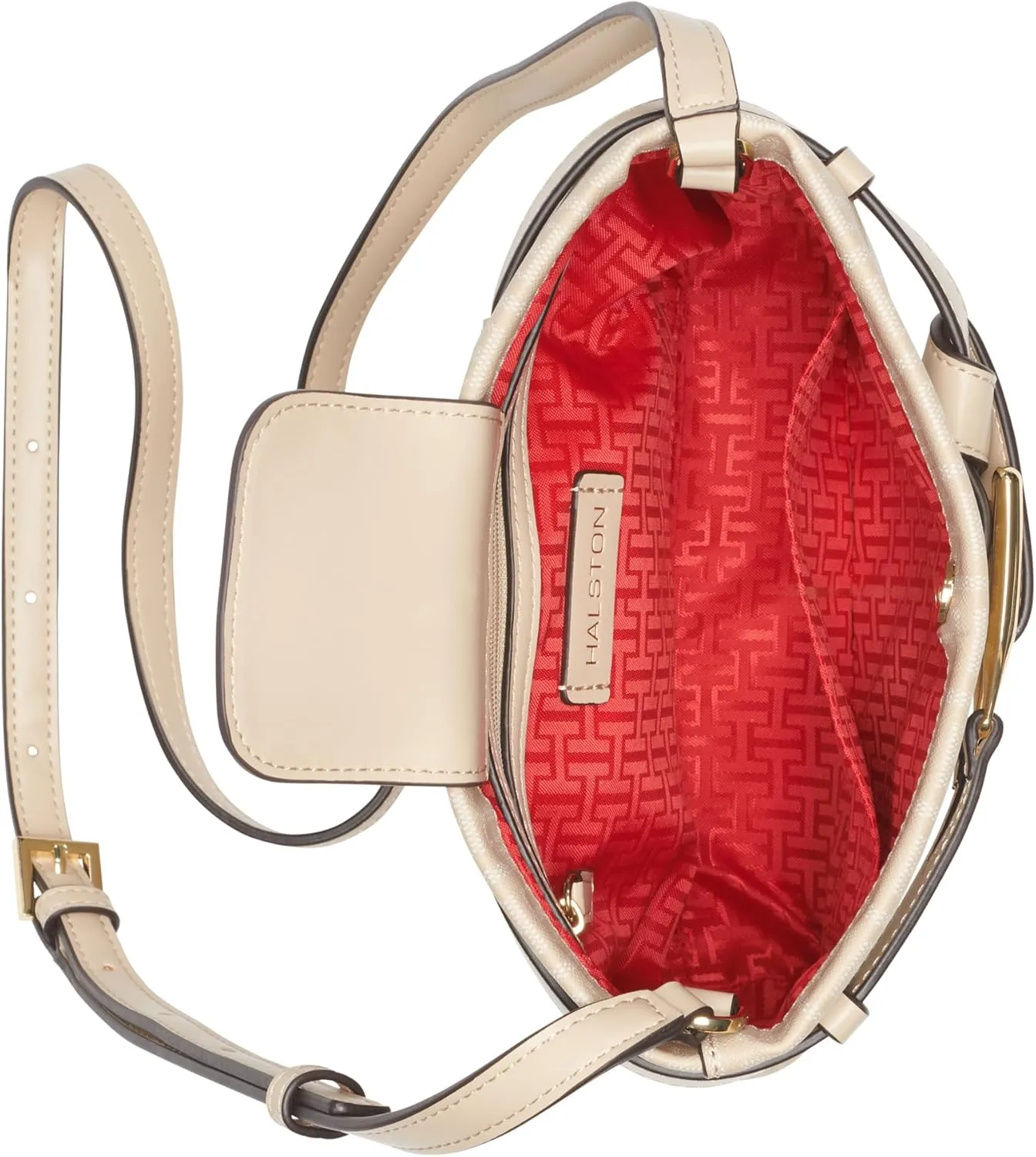 Halston Tasha Signature Logo Magnetic Snap Crossbody