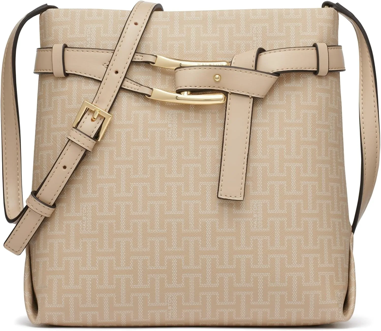 Halston Tasha Signature Logo Magnetic Snap Crossbody