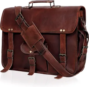 Handmadecraft Leather Messenger Bag Leather Laptop Bag Computer Satchel Briefcase Unisex Bag