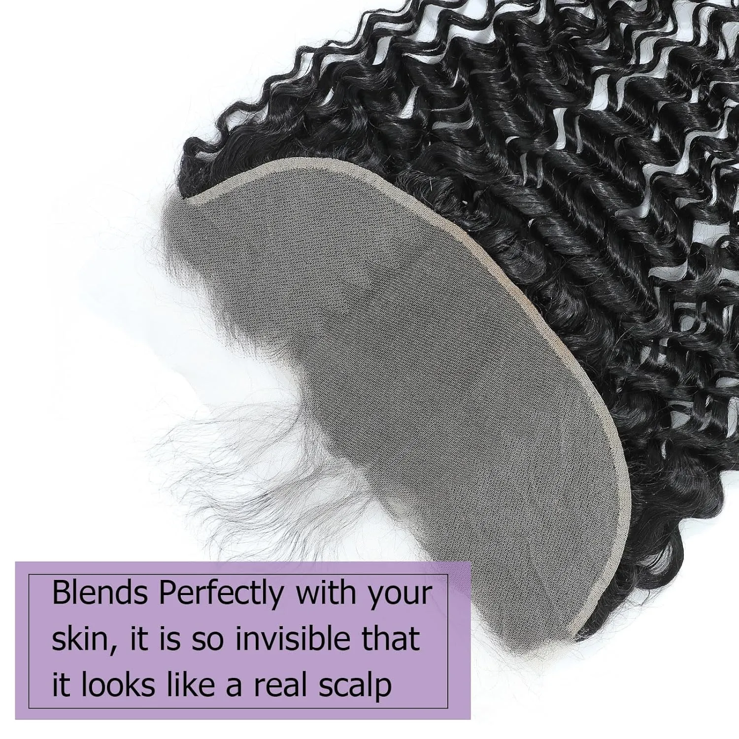 HD Frontal Deep Wave 13x6 Frontal HD Lace 13x6 Deep Wave 20 Inch Human Hair Transparent Lace Closure 100% Raw Virgin Human Hair Ear to Ear Free Part Natural Black Color