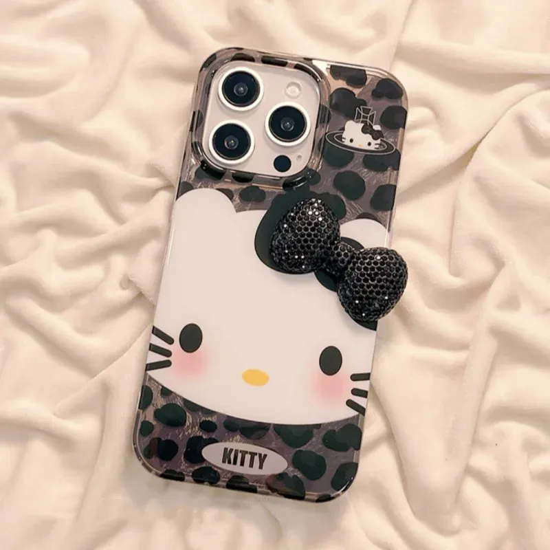 Hello Kitty iPhone Case – Diamond Bowknot with Glossy Hard Shell