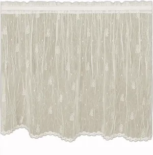 Heritage Lace Ecru Pineapple 45"x30" Tier W/Hem Trim