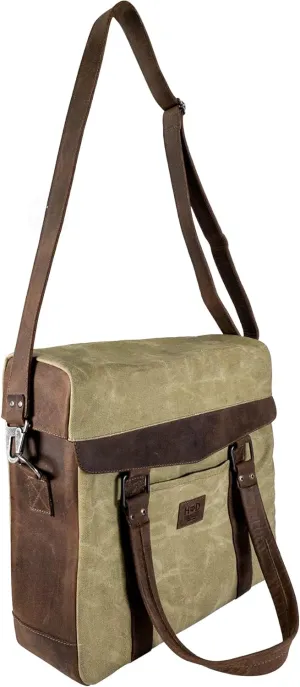 Hide & Drink, Vinyl Records Messenger Bag Handmade from Waxed Canvas and Full Grain Leather - Waxed Canvas