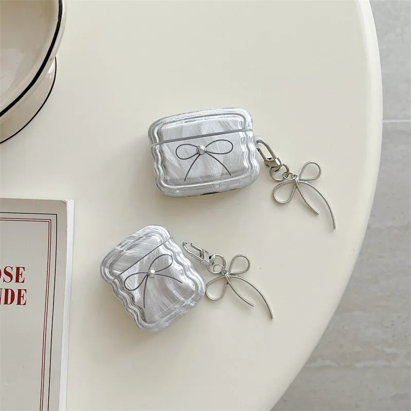high-grade feather bowknot for airpods