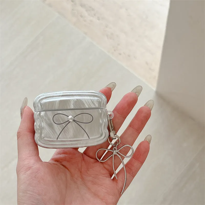 high-grade feather bowknot for airpods