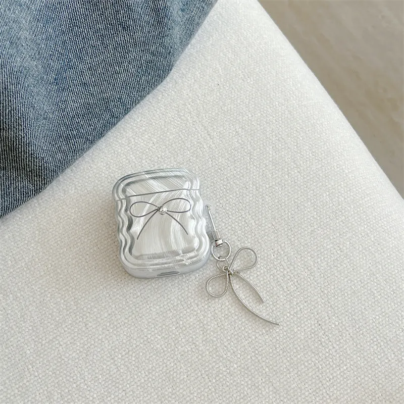 high-grade feather bowknot for airpods