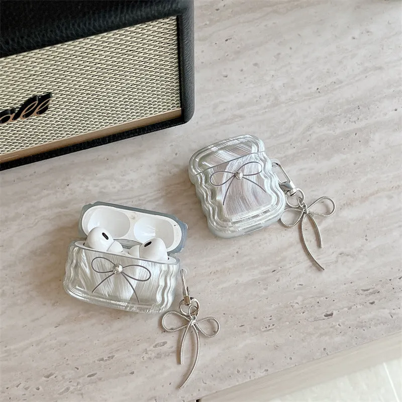 high-grade feather bowknot for airpods