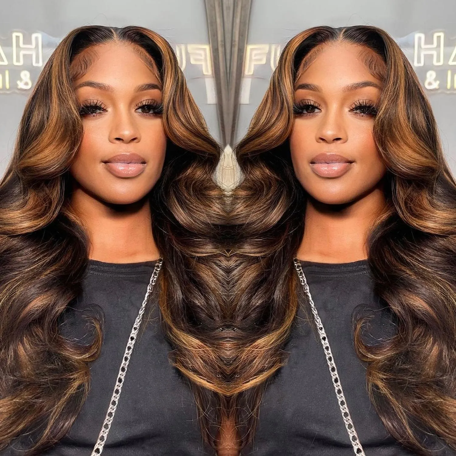 Highlight 13x6 Body Wave Lace Front Wigs Human Hair 26 Inch 1B/30 HD Transparent Lace Frontal Wigs for Women Ombre Lace Front Wig Human Hair Pre Plucked with Baby Hair 180% Density