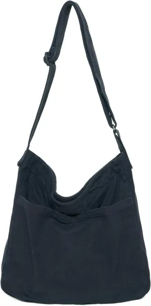 Hobo Bag Canvas Crossbody Shoulder Bag for Women and Men Large Casual Messenger Bags Canvas Tote Bag Travel Work