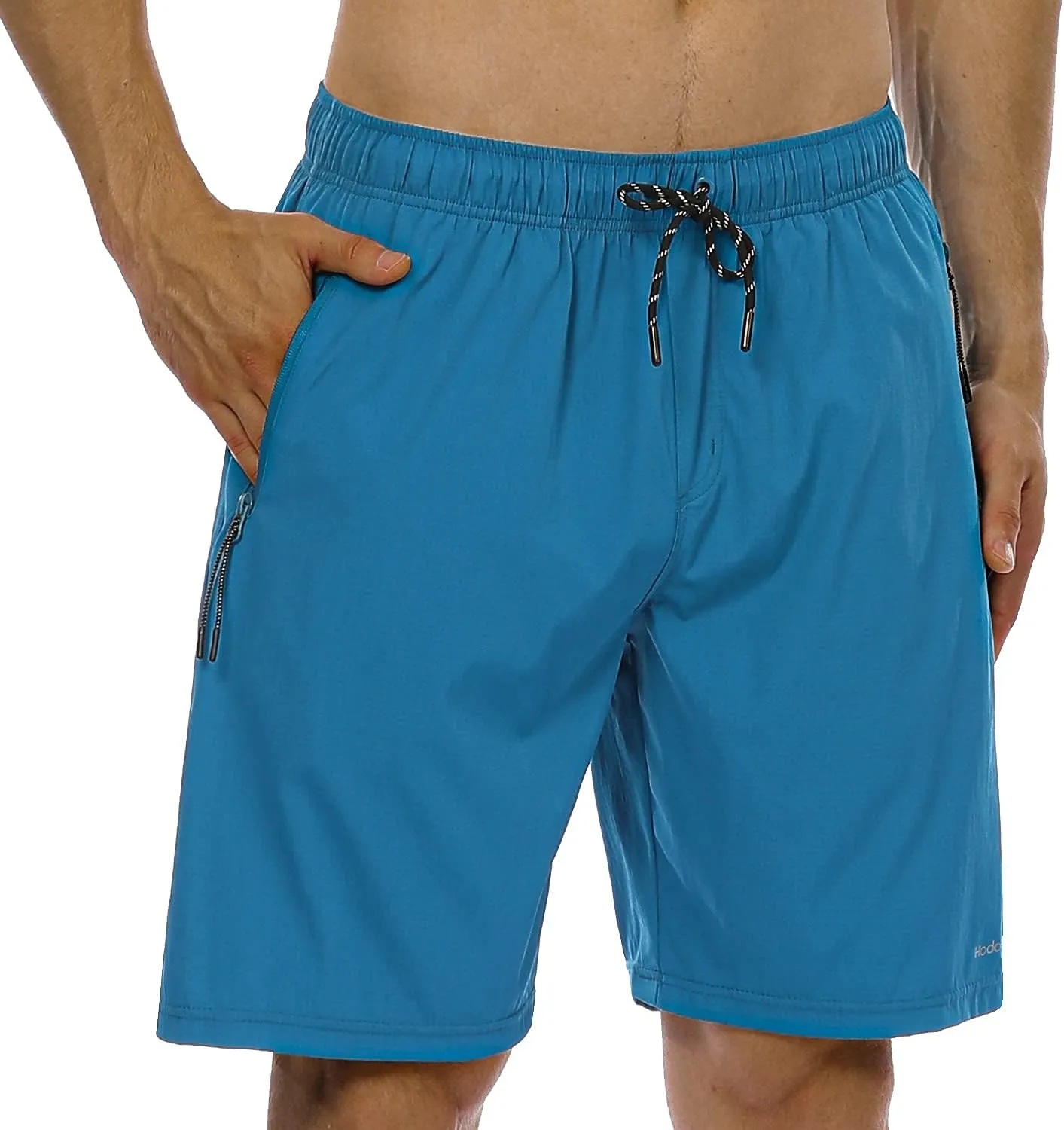 HODOSPORTS Mens No Liner Swim Trunks Quick-Dry with Zipper Pockets