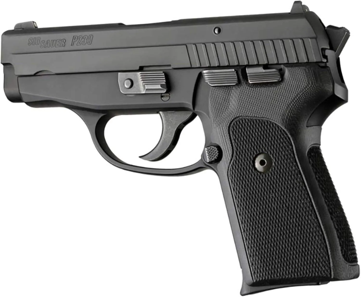 Hogue Sig P239 Grips (Checkered G-10), Solid Black
