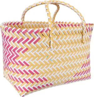 Homoyoyo Handbag for Women Girls Plastic Casual Bag Women Striped Handbags Handknitted Smooth Surface No Extra Thread Sturdy
