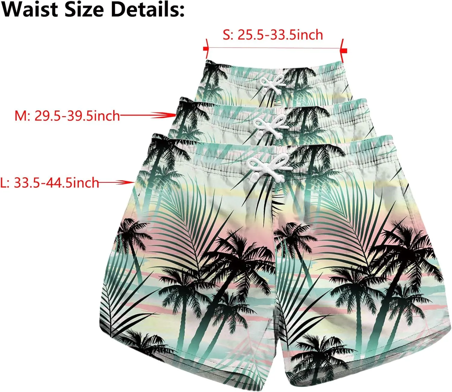 Honeystore Women's Casual Swim Trunks Quick Dry Print Boardshort Beach Shorts