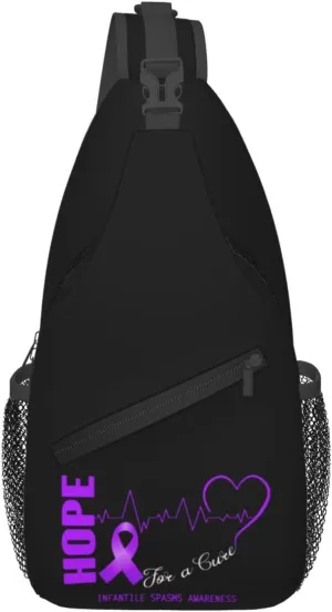 Hope For A Cure Infantile Spasms Awareness Crossbody Bags For Women Men Chest Backpack Gym Shoulder Bag Travel Outdoor Sports Casual Crossbody Bags