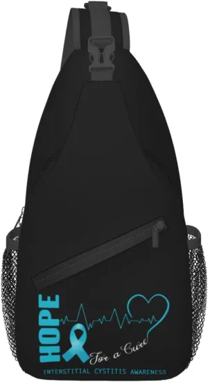 Hope For A Cure Interstitial Cystitis Awareness Crossbody Bags For Women Men Chest Backpack Gym Shoulder Bag Travel Outdoor Sports Casual Crossbody Bags