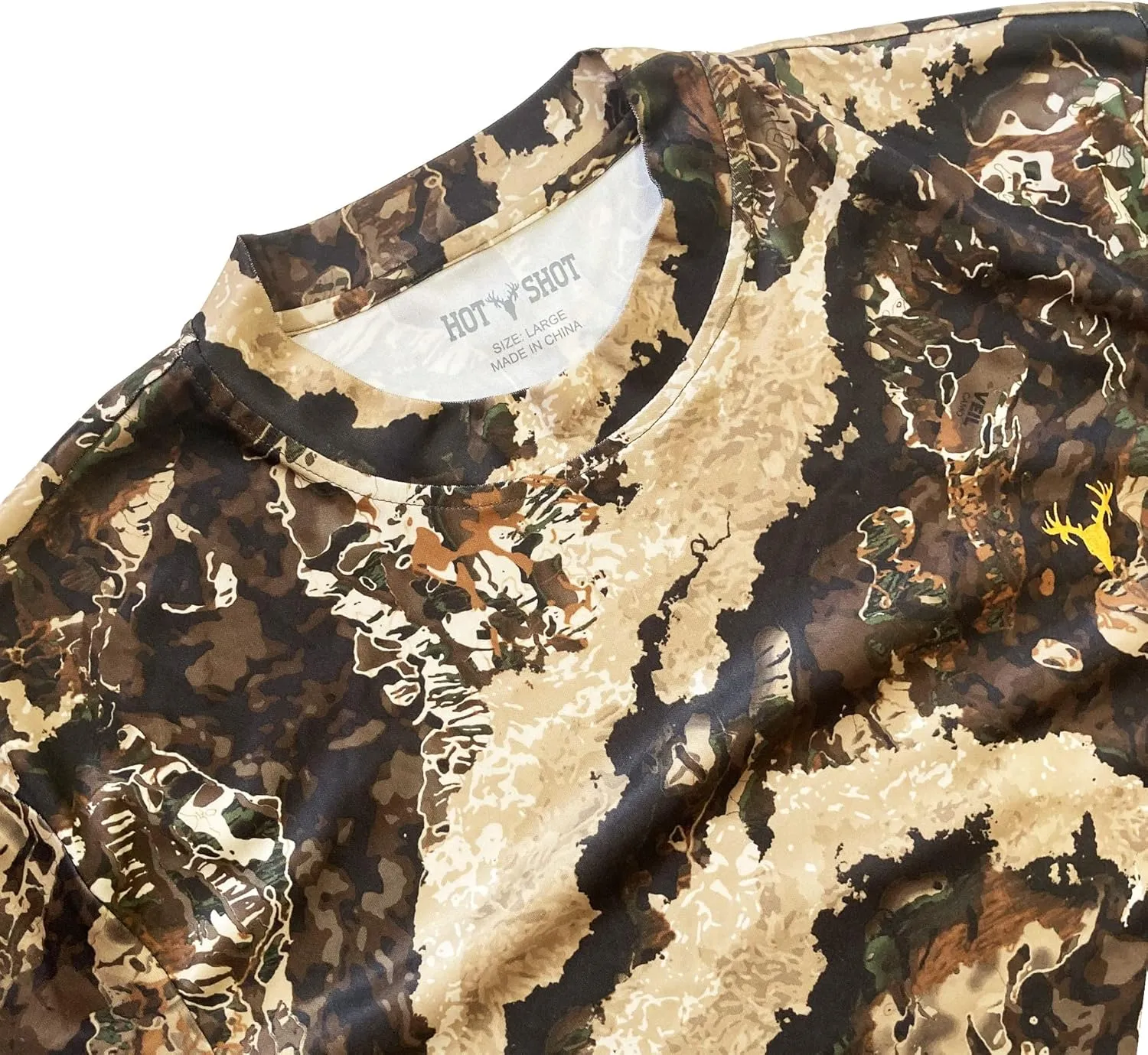 HOT SHOT Men’s Camo Hunting Long Sleeve Shirt – Quick Dry Performance Shirt