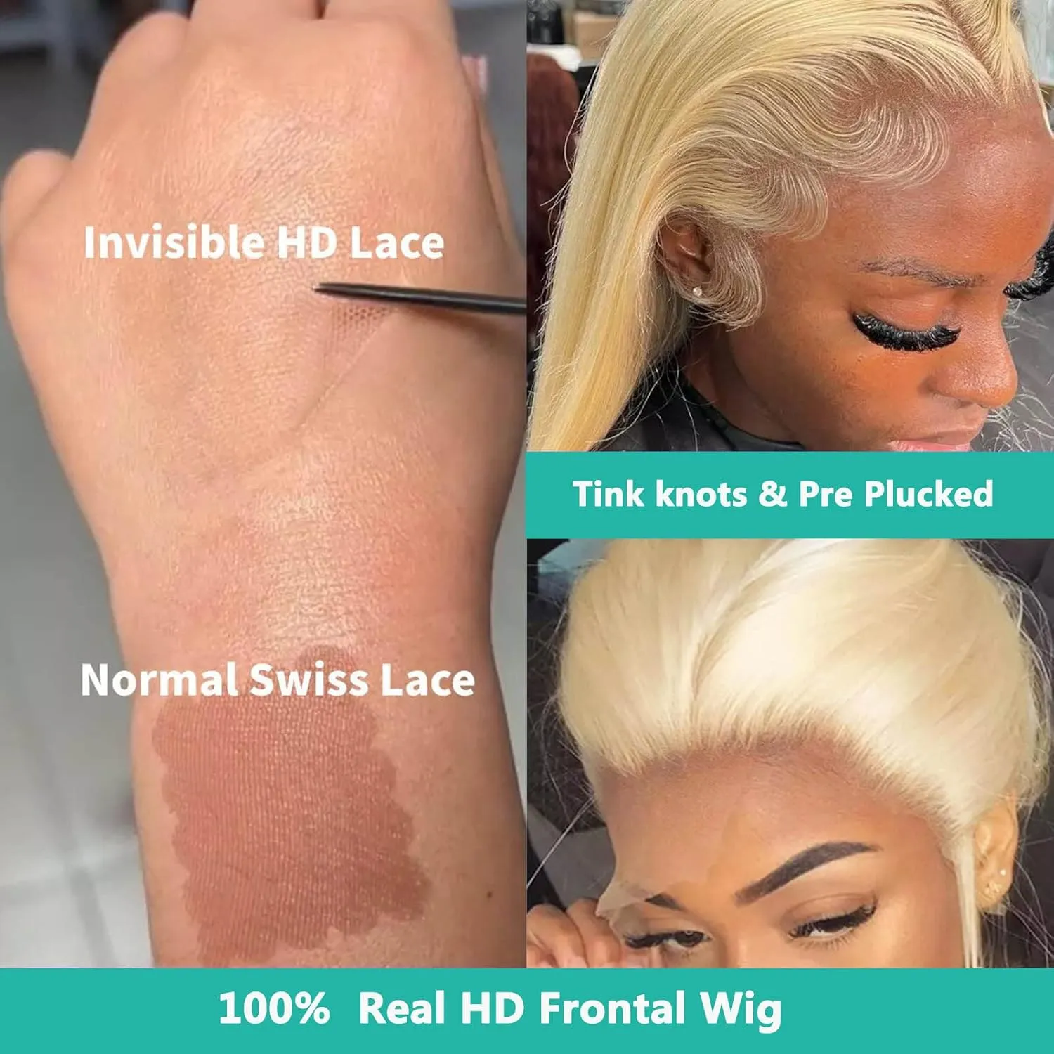 HOTLOVE 28inch 613 Lace Front Wig Human Hair, 13x6 Transparent Lace 613 HD Lace Frontal Wig For Women 200% Straight Blonde Lace Front Wigs Human Hair Pre Plucked With Baby Hair