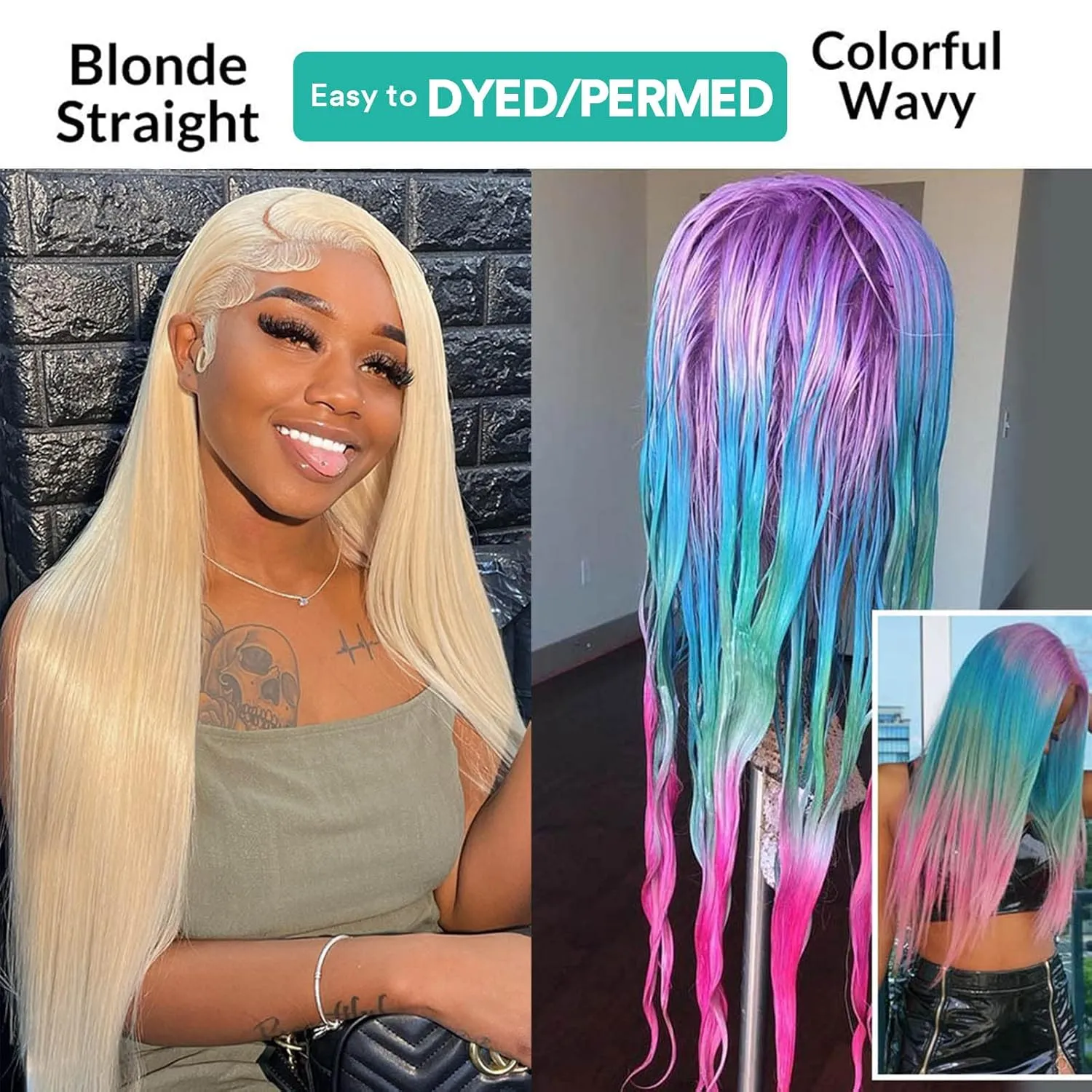 HOTLOVE 28inch 613 Lace Front Wig Human Hair, 13x6 Transparent Lace 613 HD Lace Frontal Wig For Women 200% Straight Blonde Lace Front Wigs Human Hair Pre Plucked With Baby Hair