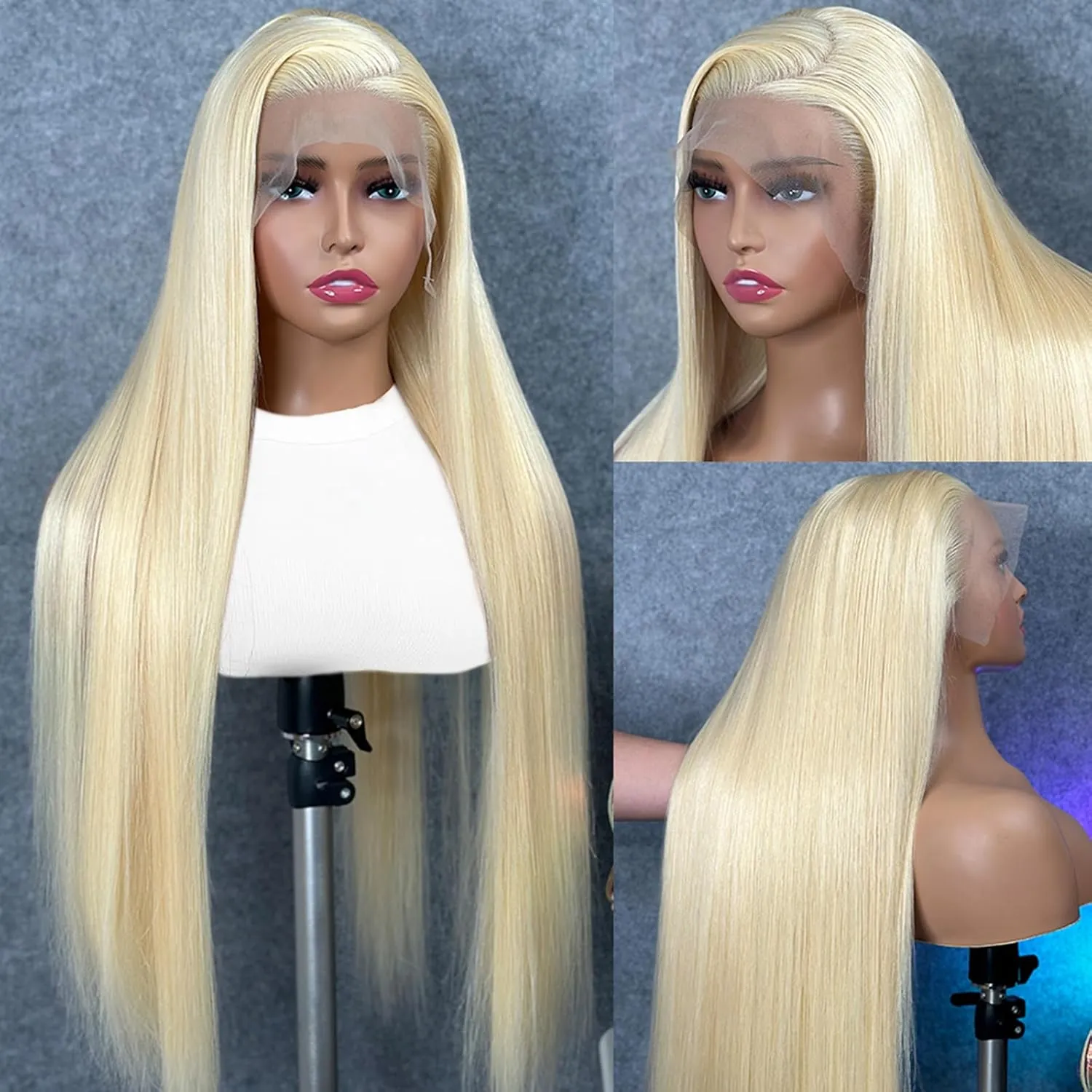 HOTLOVE 28inch 613 Lace Front Wig Human Hair, 13x6 Transparent Lace 613 HD Lace Frontal Wig For Women 200% Straight Blonde Lace Front Wigs Human Hair Pre Plucked With Baby Hair
