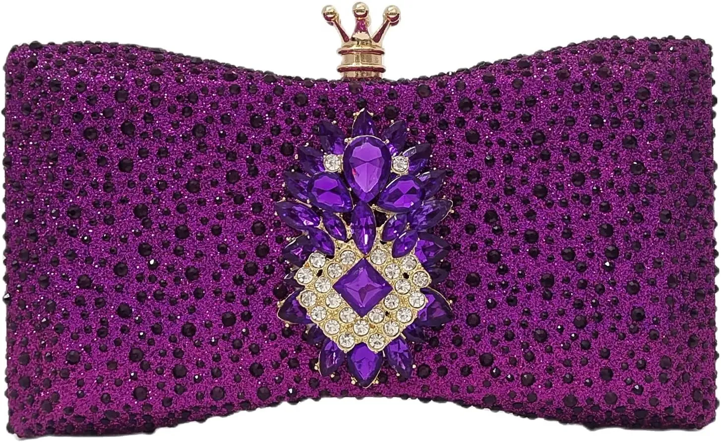 HUANG ZHUANG Bowknot Crystal Clutch Women Glitter Rhinestone Evening Bag Purse for Party Wedding Cute Handbag