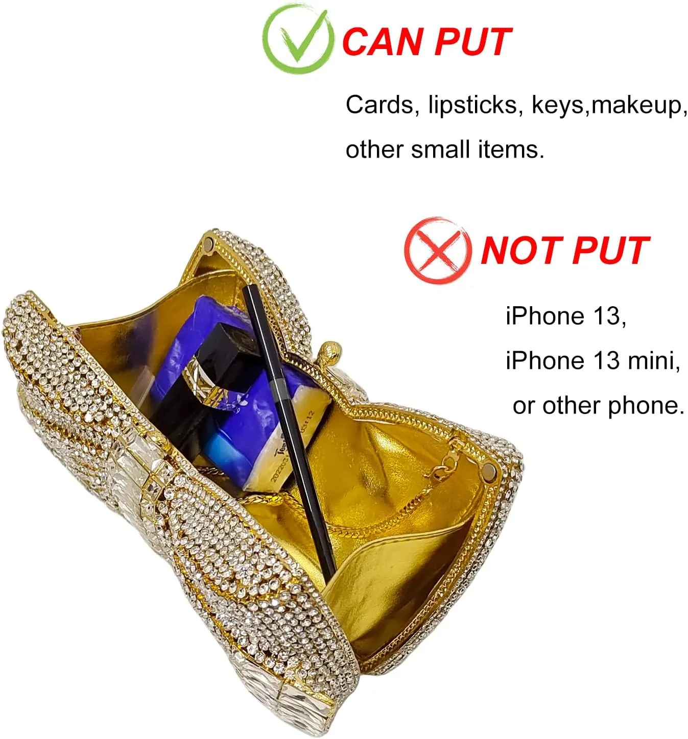 HUANG ZHUANG Bowknot Luxury Crystal Clutch Women Glitter Rhinestone Evening Bag for Party Wedding