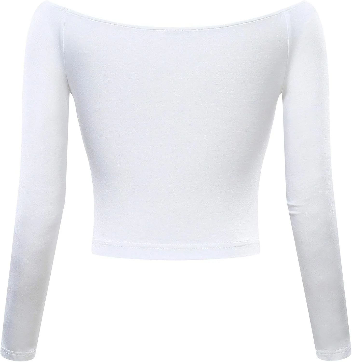 HUHOT Womens Basic Short Sleeve Vogue Fitted Off The Shoulder Cute Crop Tops