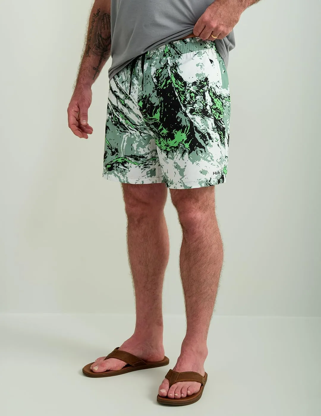 HUK Men's Pursuit Volley Pattern, Quick-Dry Shorts