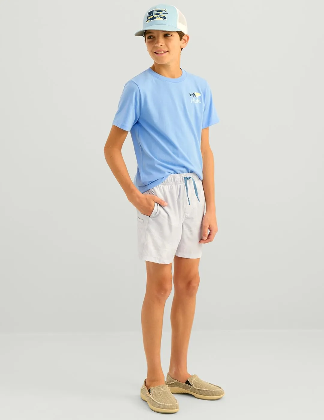 HUK Unisex Kid's Standard Pursuit Volley Pattern, Quick-Dry Shorts