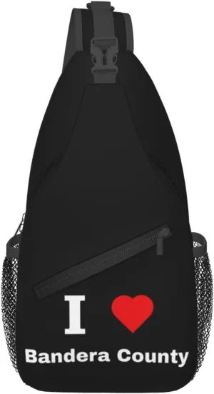 I Love Bandera County Crossbody Bags For Women Men Chest Backpack Gym Shoulder Bag Travel Outdoor Sports Casual Crossbody Bags