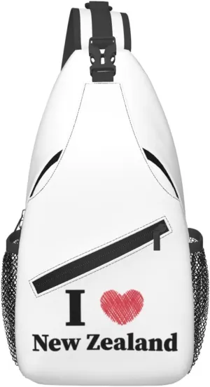 I Love New Zealand Crossbody Bags For Women Men Chest Backpack Gym Shoulder Bag Travel Outdoor Sports Casual Crossbody Bags