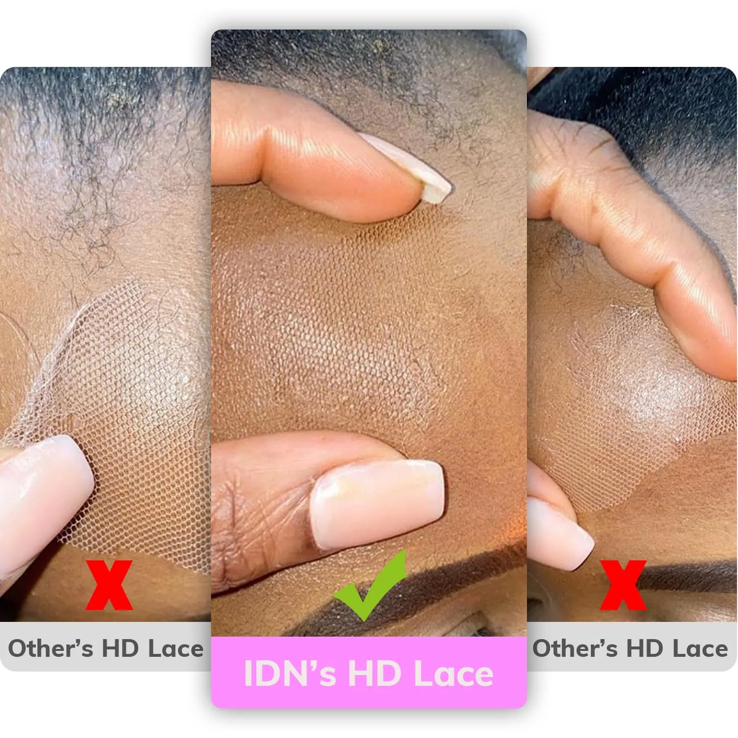 IDN BEAUTY SKINLIKE REAL HD 2X6 Lace Closure Human Hair Scalp-Simulating 0.1mm Ultra Thin HD Closure Pre Bleached Single Knots Pre Plucked Clean Natural Hairlin Natural Black DW 12 Inch