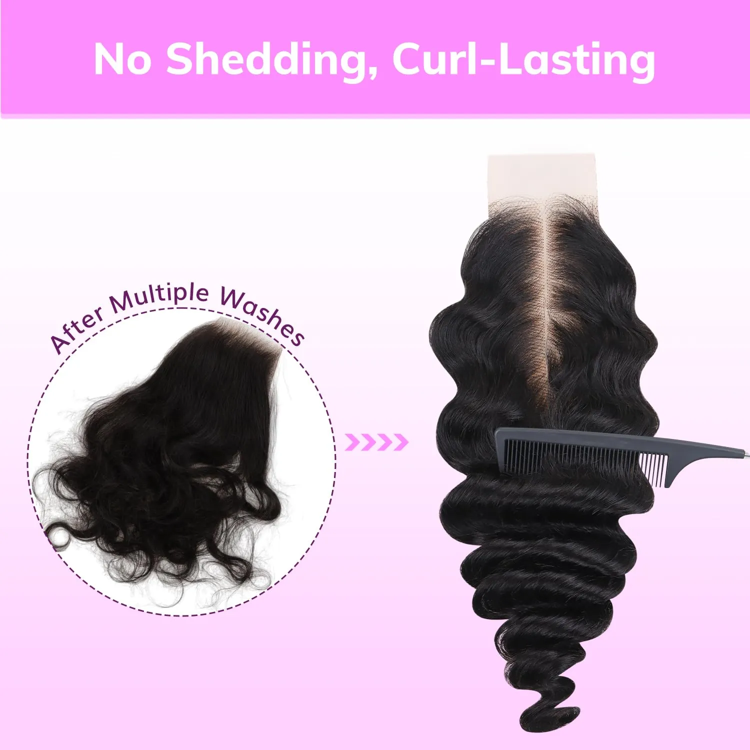 IDN BEAUTY SKINLIKE REAL HD 2X6 Lace Closure Human Hair Scalp-Simulating 0.1mm Ultra Thin HD Closure Pre Bleached Single Knots Pre Plucked Clean Natural Hairlin Natural Black DW 12 Inch